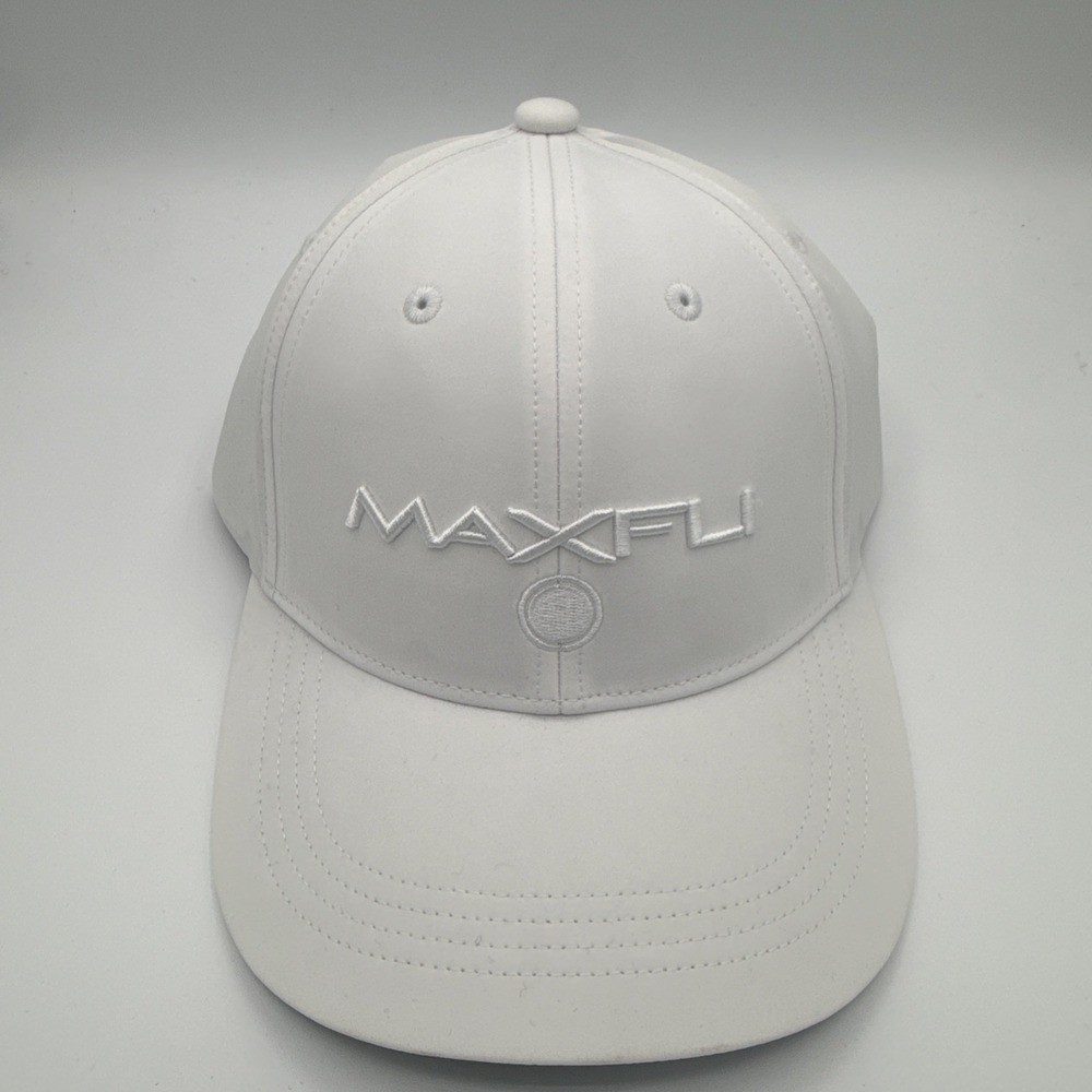 Maxfli Tour Men's Tech Cap White 3D Logo Golf Hat Strap Back New NWT Gym